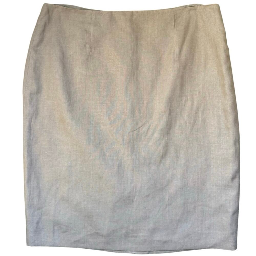 Brooks Brothers 346 Women’s 10P Linen Skirt Tan Lined Petite Career Classic NWT